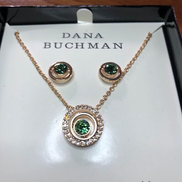 Dana Buchman Swarovski Crystal Earring‎ & Necklace Set NIB New - Picture 2 of 3
